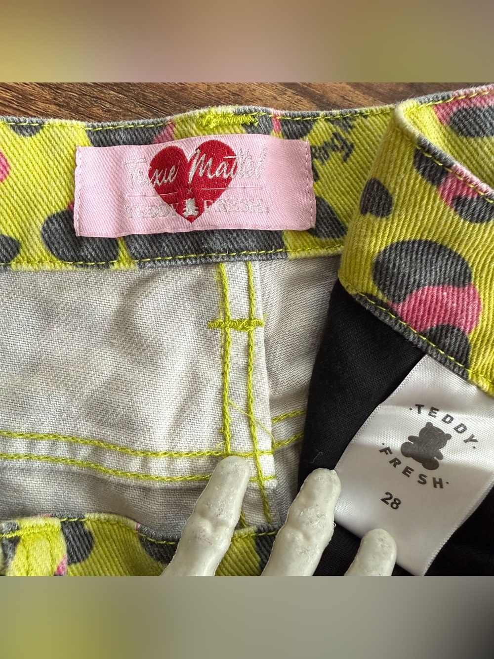 Teddy Fresh X Trixie Mattel Neon Leopard Print Pants ~ Size 30 X 29 - Picture 9 of 9